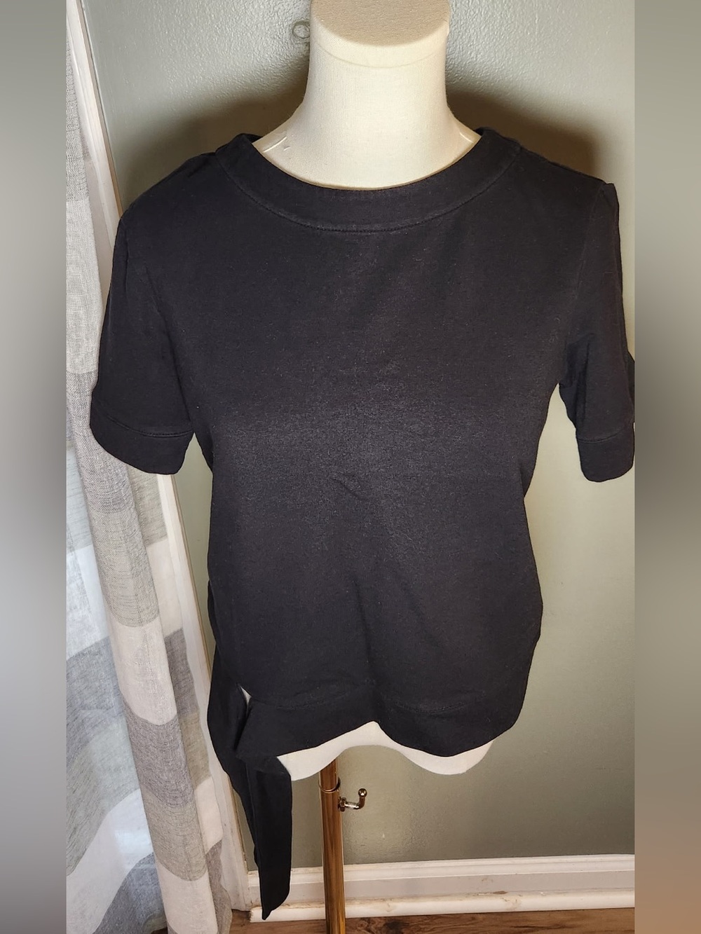 Halogen Black Short Sleeve Crewneck Top